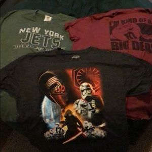 MENS XL TEE LOT. STAR WARS. JETS NFL AND M&M’S